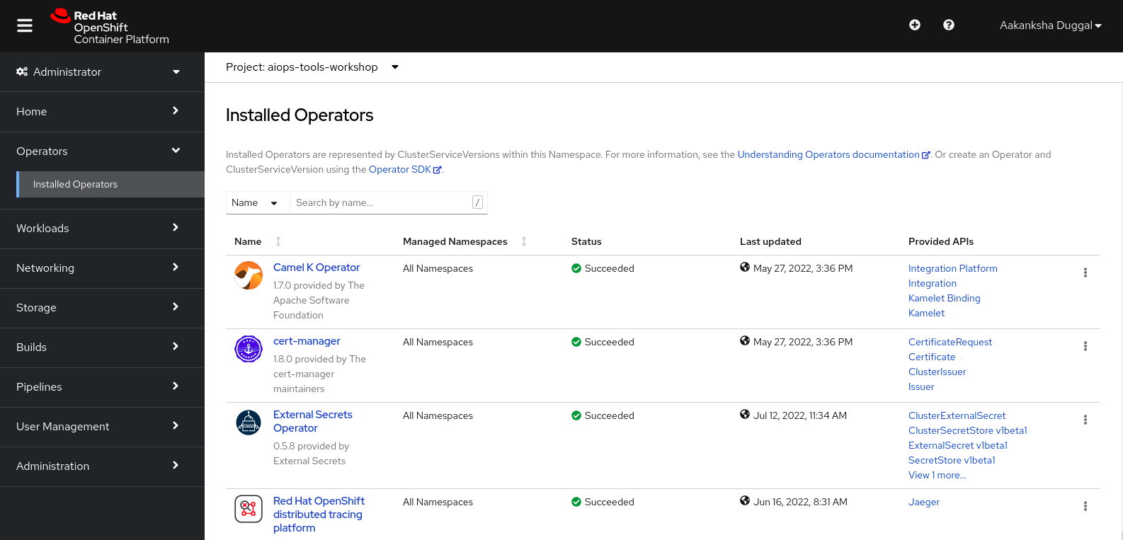 Openshift Console