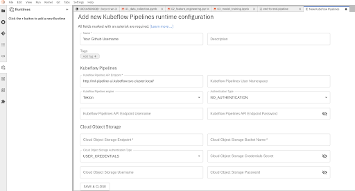 kubeflow pipeline runtime config